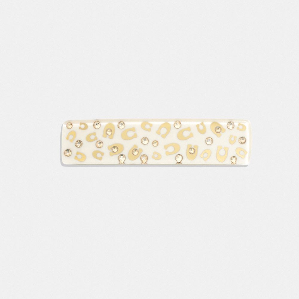 Női COACH® Signature Resin Wide Barrette Hair Arany | HUEBC570