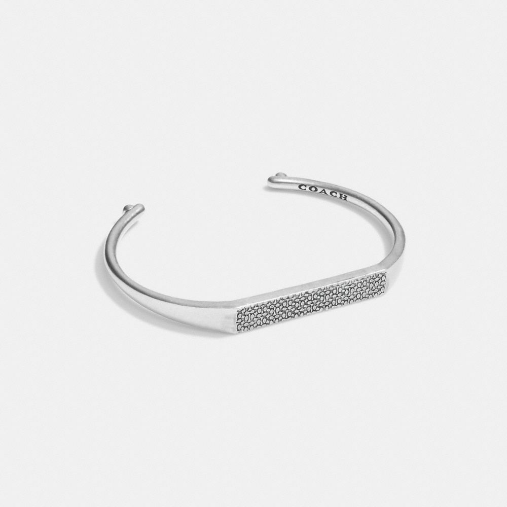 Női COACH® Sterling Signature Id Cuff Karperecek Titán | HUYXM521