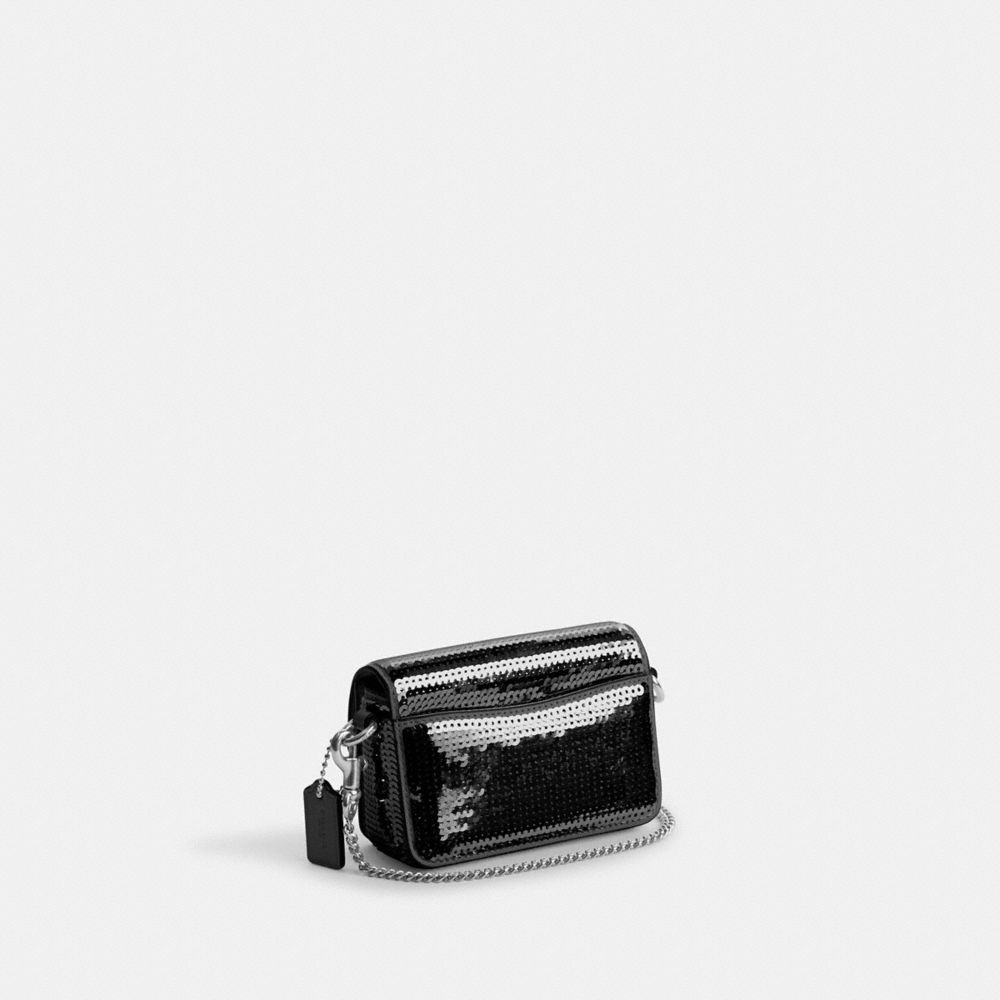 Női COACH® Studio 12 With Sequins Crossbody Táska Titán Fekete | HUNWO800