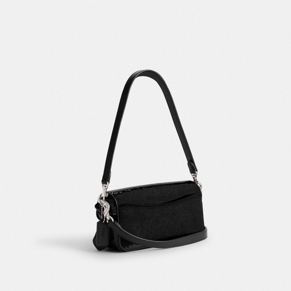 Női COACH® Studiouette With Sequins Crossbody Táska Titán Fekete | HUMQA802