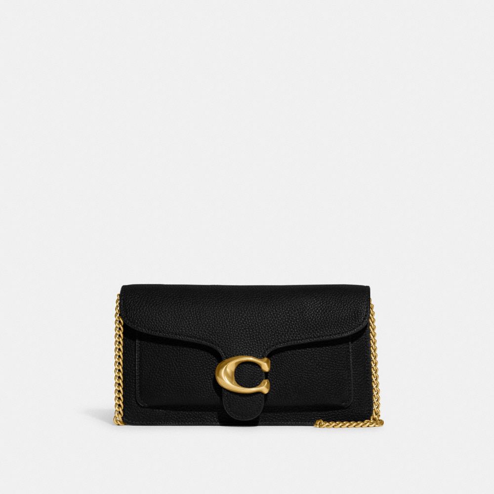 Női COACH® Tabby Chain Clutch Fekete | HUHAV760