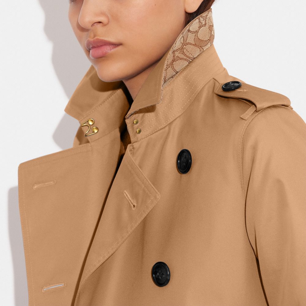 Női COACH® Trench Kabát Khaki | HUSGF400