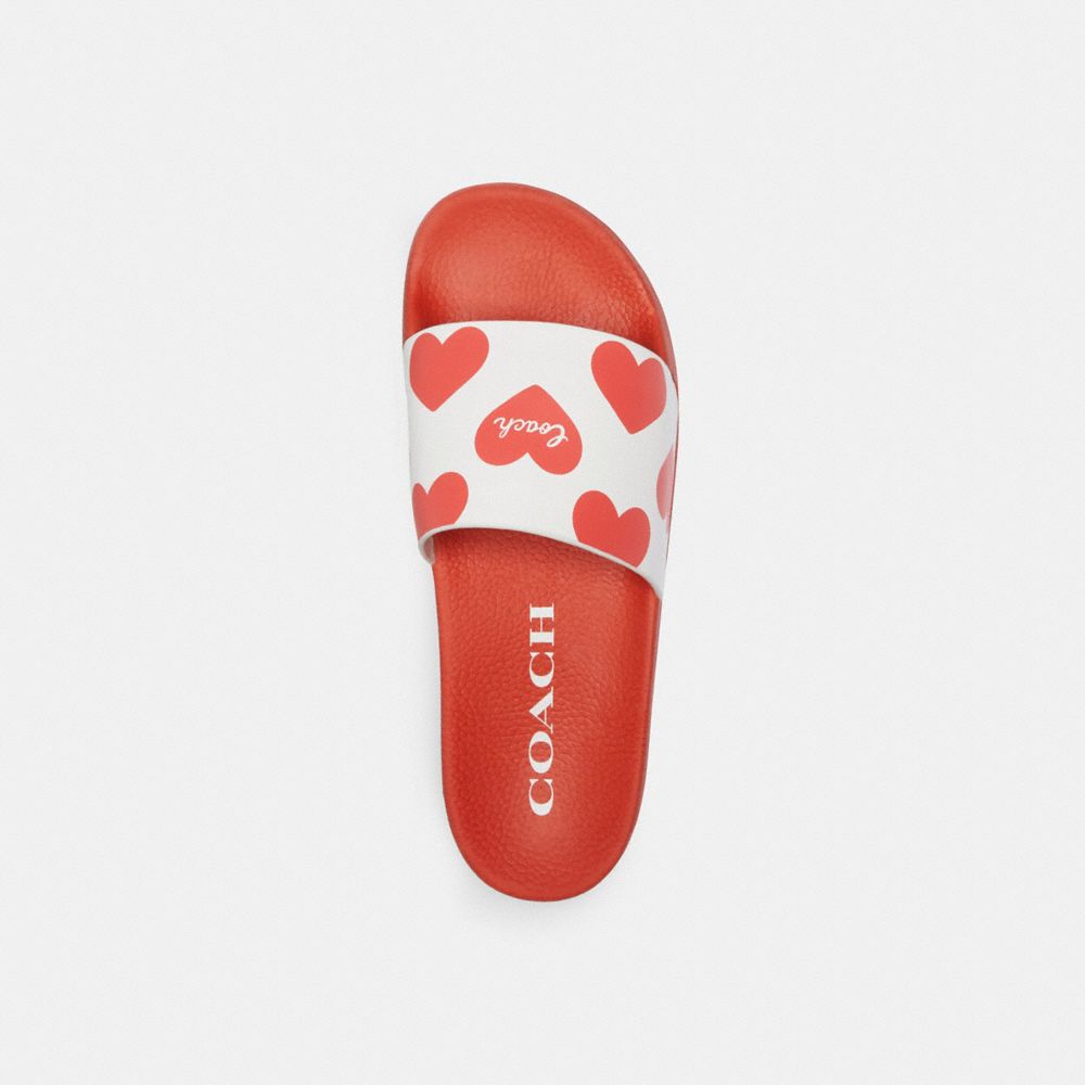 Női COACH® Udele Sport Slide With Valentine's Print Szandál Piros | HURVR363