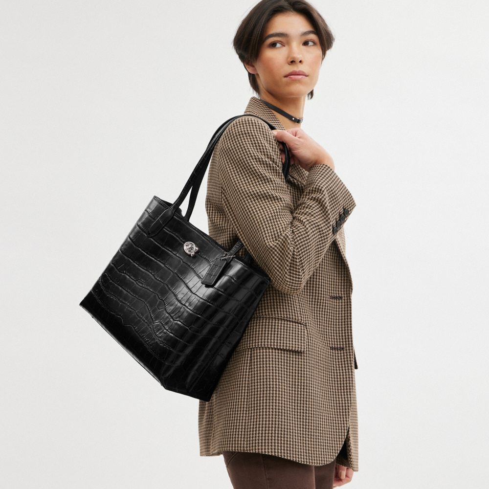 Női COACH® Willow Tote Titán Fekete | HUJPC948